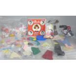 Vintage Sindy clothes, shoes, accessories including three jewellery boxes with Sindy jewellery and