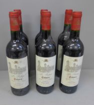 Six bottles of La Patrie Cahors (2009) Malbec, Parnac, France, cellar stored **PLEASE NOTE THIS