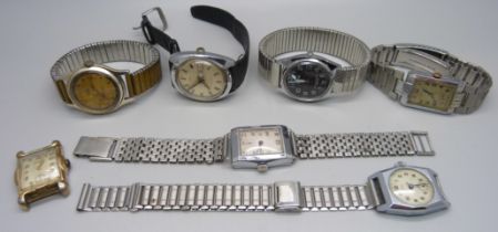 A collection of vintage and later wristwatches including Smiths, Medana and Timex