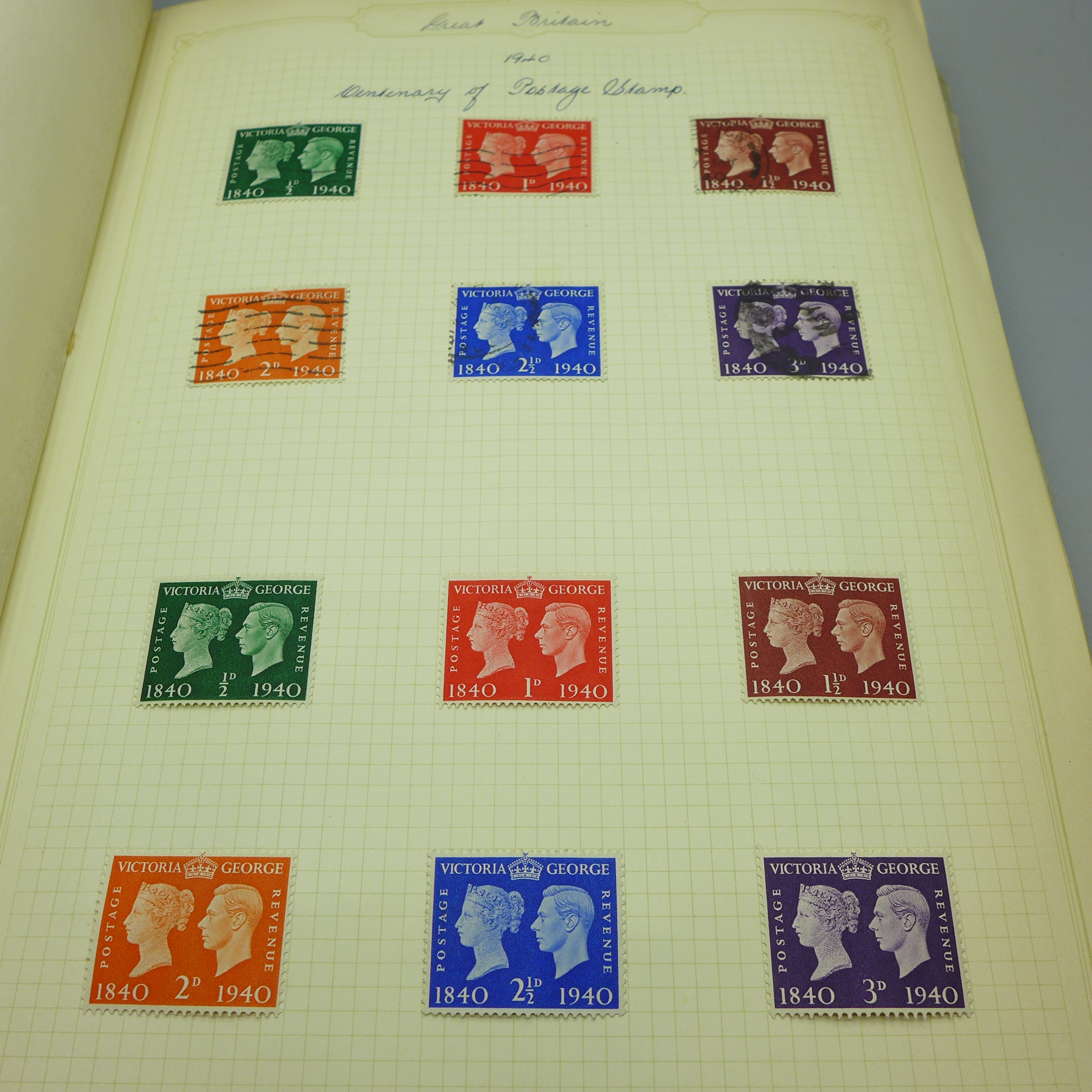 Stamps; an album of GB postage stamps, including Penny Black, a Two Pence Blue, Penny Reds, ( - Image 14 of 42