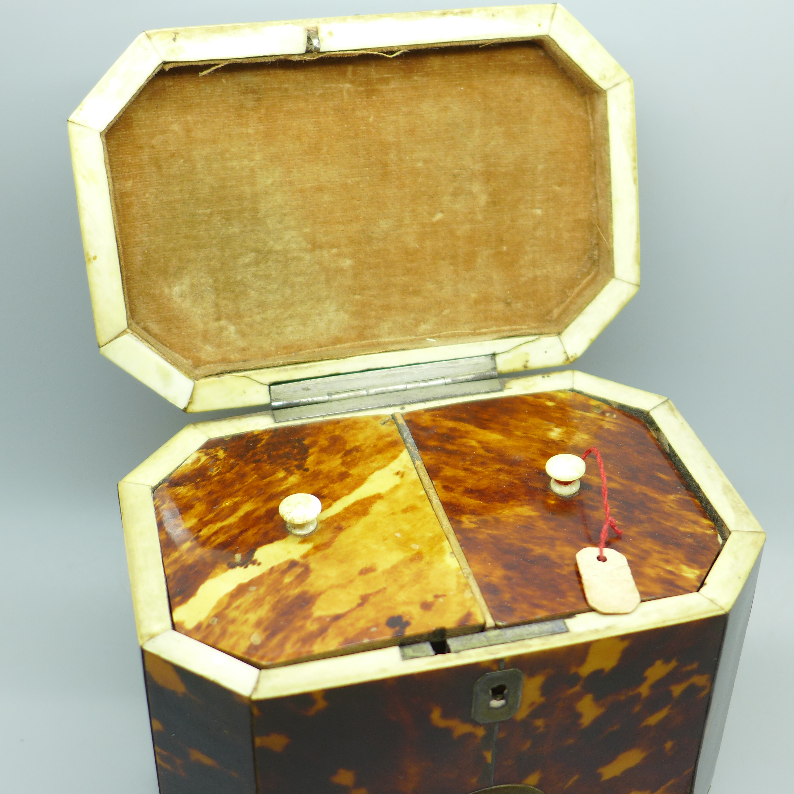 A George III tortoiseshell tea caddy. With non-transferable Standard Ivory Exemption Declaration, - Image 3 of 10