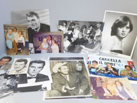 Thirty-one Assorted press photographs and promotional photographs of singers, TV personalities and