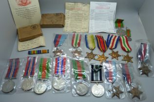 A collection of medals, all WWII