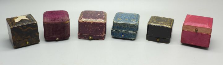 Six antique ring boxes