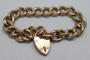 A 9ct rose gold bracelet, 16g, a/f (hole in one link)