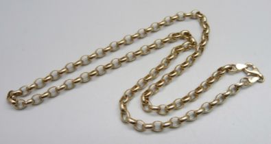 A 9ct gold belcher chain, 7.7g, approximately 41cm