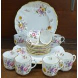 Royal Crown Derby Posies; eight cups and saucers and three plates **PLEASE NOTE THIS LOT IS NOT