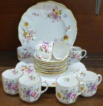 Royal Crown Derby Posies; eight cups and saucers and three plates **PLEASE NOTE THIS LOT IS NOT