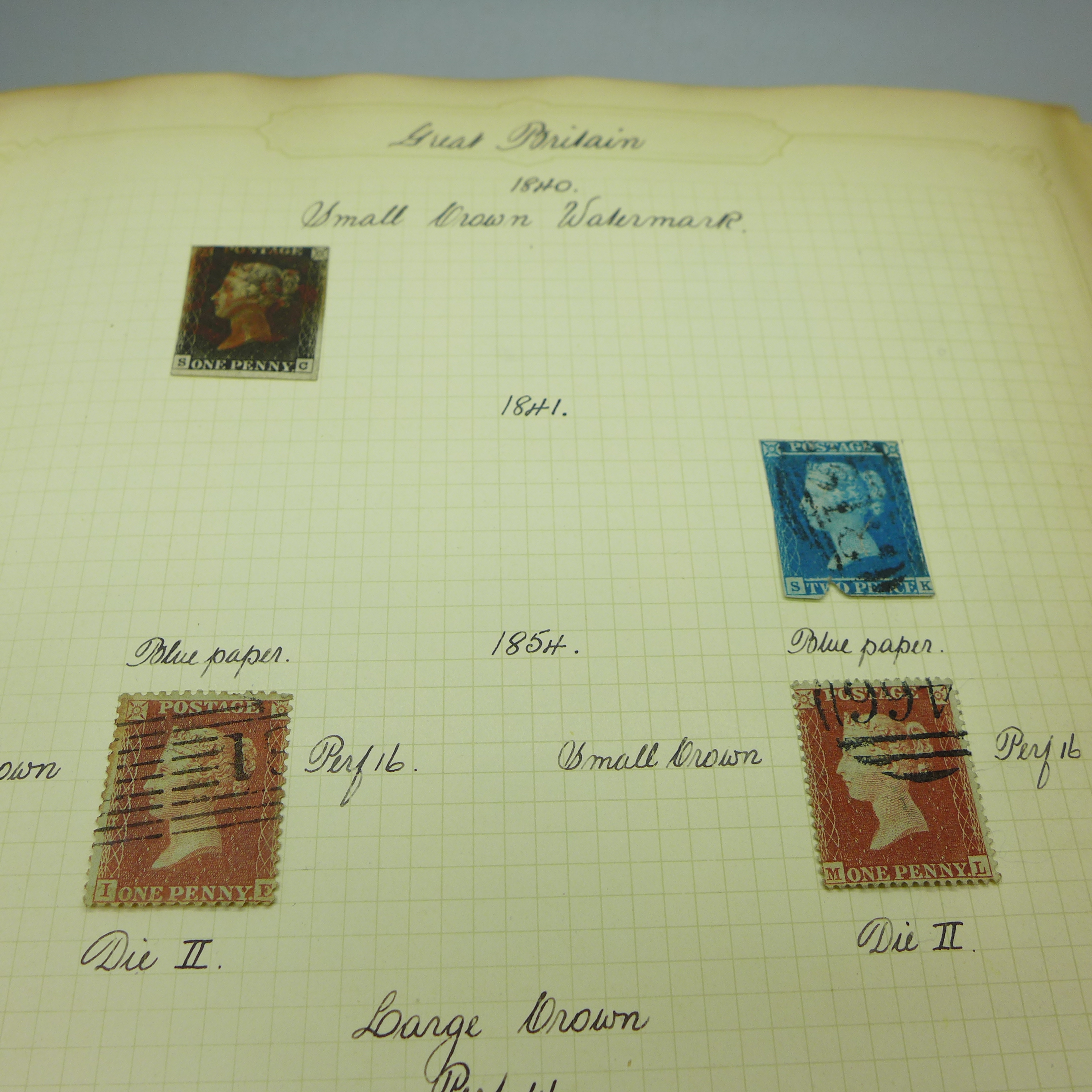 Stamps; an album of GB postage stamps, including Penny Black, a Two Pence Blue, Penny Reds, ( - Image 2 of 42