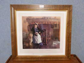 A signed limited edition David Shepherd print, Cottage Companions, framed