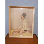 A Sir Gerald Kelly print, Saw Ohn Nyum, framed