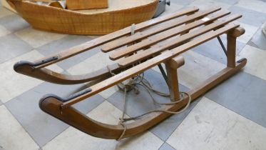 A vintage Donnay wooden sledge
