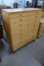 A Schreiber teak chest of drawers