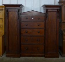 A Victorian mahogany breakfront wardrobe