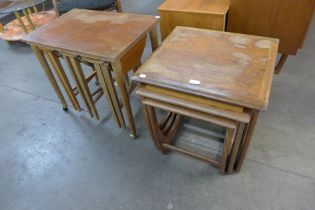 A Poul Hundevad teak nest of tables and a G-Plan Astro teak nest of tables