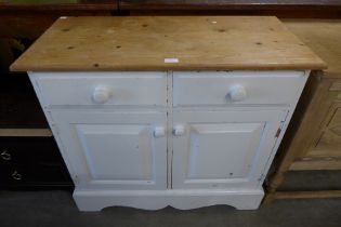 A small painted pine sideboard