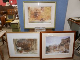 Three large limited edition Sir William Russell Flint prints and a book