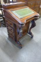 A Victorian style inlaid hardwood Davenport