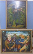 Two oil paintings