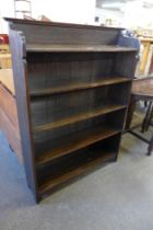 An Edward VII oak open bookcase