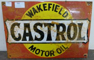 An enamelled Castrol Motor Oil sign