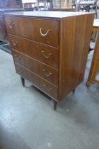 A Meredew tola wood chest of drawers