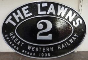 A metal Great Western Railway sign, 2 The Lawns