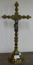 A French brass tabletop crucifix