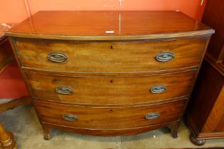 A George III mahogany bow front chest of drawers