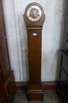 An oak dwarf longcase clock