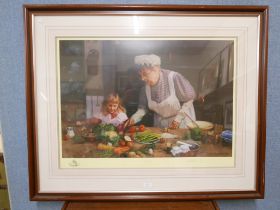 A signed limited edition David Shepherd print, Granny's Kitchen, framed