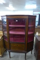 An Edward VII painted mahogany splay fromt display cabinet