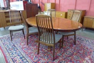 A Danish Preben Schou Andersen rosewood extending dining table and six chairs, CITES A10 No.