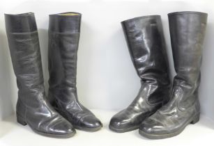 Two pairs of cavalrymen's boots