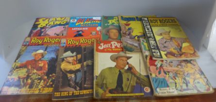 Twenty-two Western Cowboy comics and magazines