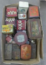 A collection of vintage tins including Oxo and John Players **PLEASE NOTE THIS LOT IS NOT ELIGIBLE