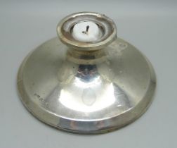 A single silver candlestick, Birmingham 1920s, heavily weighted base, gross weight 256g