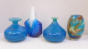 Four pieces of M'dina studio glass