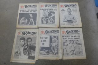 A collection of boxing magazines, 1960s and 1970s