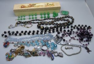 Vintage costume jewellery including Bohemian