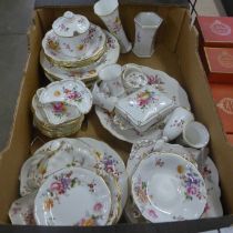 A box of mixed Royal Crown Derby Derby Posies, trinket dishes, vases, side plates, etc. (40+ pieces)