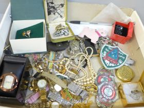 Costume jewellery and wristwatches, etc.