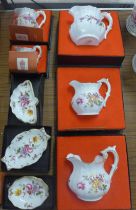 Royal Crown Derby Derby Posies jugs and pin dishes, boxed