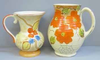 Two Art Deco jugs including Wade Heath