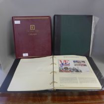 Three albums of stamps and first day coves, Railway Heritage, The History of World War II and GB