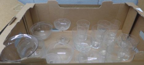 A collection of etched glass **PLEASE NOTE THIS LOT IS NOT ELIGIBLE FOR POSTING AND PACKING**