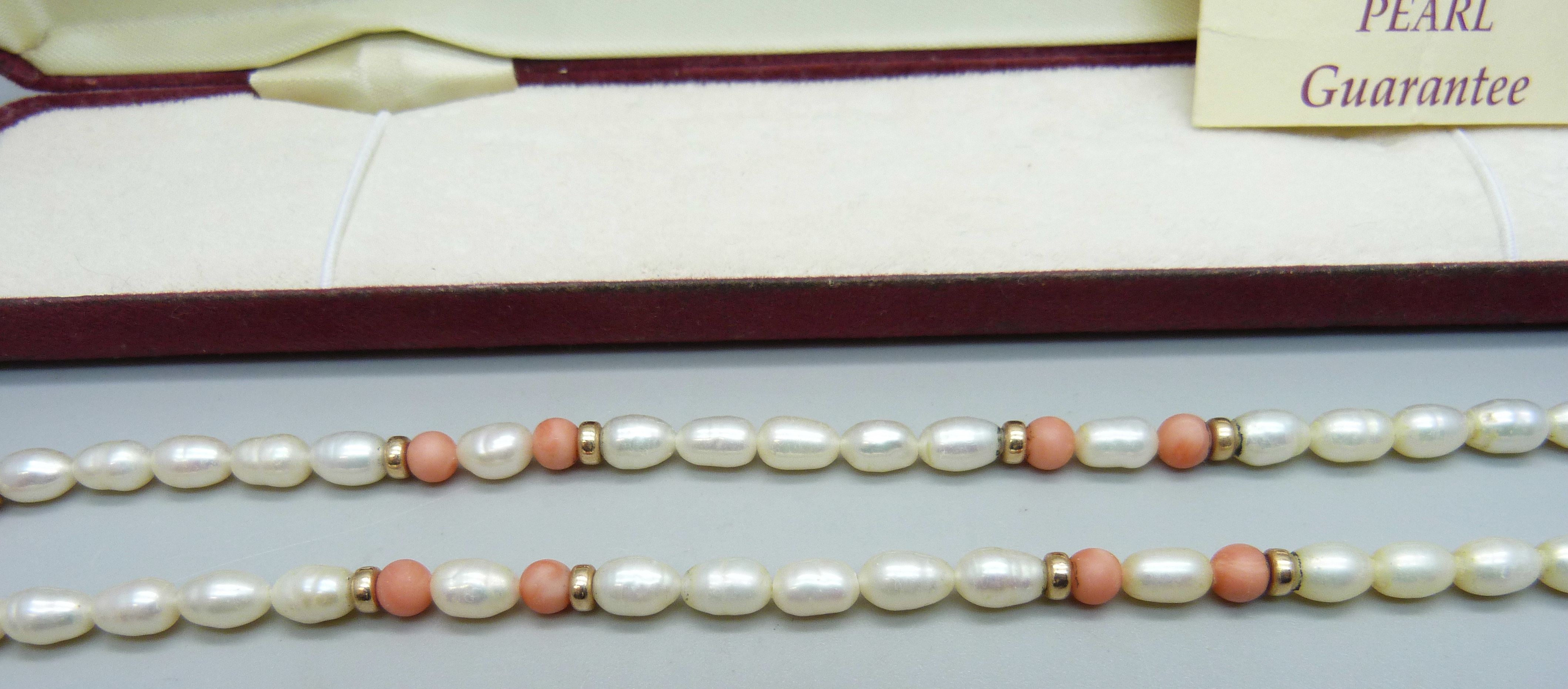 A Jersey Pearl necklace with 9ct gold clasp, boxed - Image 2 of 2