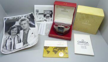 An Omega Montreal Chrono Quartz wristwatch, 1611, with box and provenance, 1979 Philips