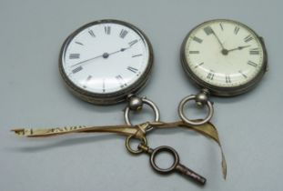 Two fine silver fob watches