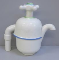 A novelty Carlton Ware teapot in the form of a tap, small hairline crack to handle
